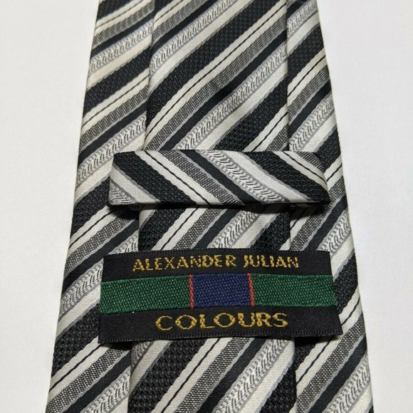 Alexander Julian Colours Striped Necktie - Picture 5 of 5